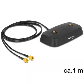 Base antenna DeLOCK 88739, 2x SMA, cavo 1 m, nero