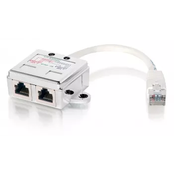 Splitter 2 porte Cat.5e RJ45, Equip 127603, metallizzato/bianco, 0,15 m