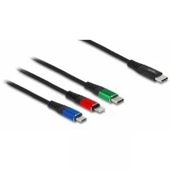 Cavo di ricarica USB DeLOCK 3-in-1 Type-A a 2 x Lightning USB Type-C 30 cm