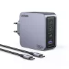 Caricabatterie Ugreen Nexode Pro 160W GaN con cavo USB-C universale nero, grigio AC ricarica rapida per interni