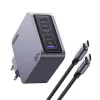 Caricabatterie Ugreen Nexode Pro 160W GaN con cavo USB-C universale nero, grigio AC ricarica rapida per interni