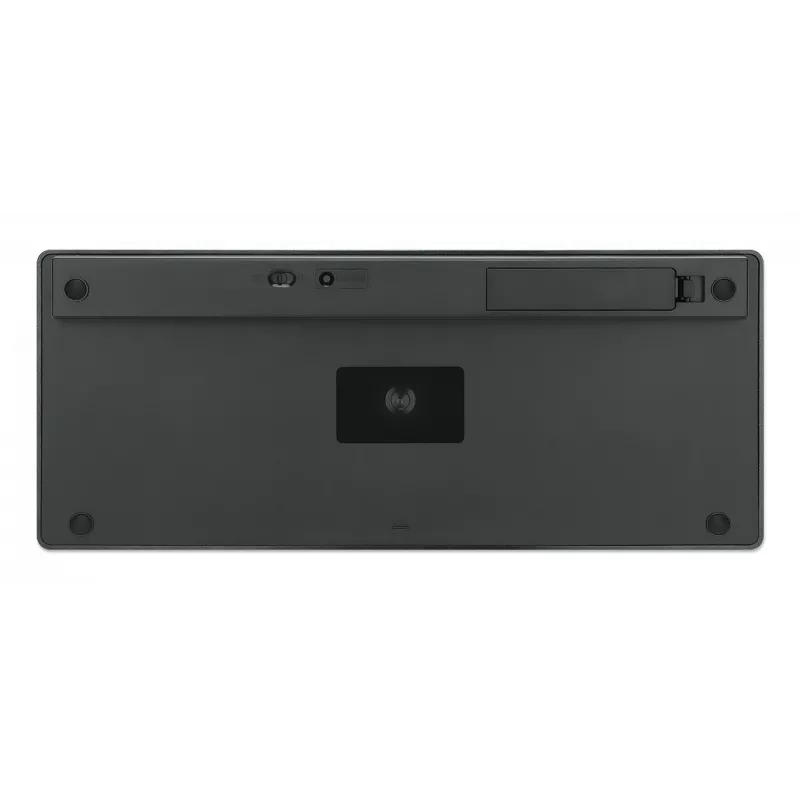 Tastiera wireless dual-mode ultra sottile Manhattan, layout QWERTZ tedesco, Bluetooth (v3.0) e wireless (2,4 GHz), 78 tasti piatti a forbice, gestione automatica dell'energia, portata 10 m, micro-ricevitore USB-A, batteria AAA (inclusa), Windows e Mac, tre anni di garanzia