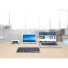 Tastiera wireless dual-mode ultra sottile Manhattan, layout QWERTZ tedesco, Bluetooth (v3.0) e wireless (2,4 GHz), 78 tasti piatti a forbice, gestione automatica dell'energia, portata 10 m, micro-ricevitore USB-A, batteria AAA (inclusa), Windows e Mac, tre anni di garanzia