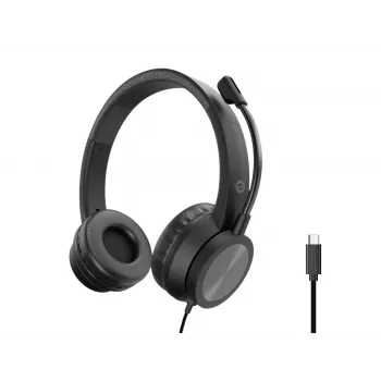 Cuffie CONCEPTRONIC POLONA05BC — stereo USB-C, microfono con cancellazione del rumore, sovraurali, cavo 2 m, 20–22000 Hz, nero