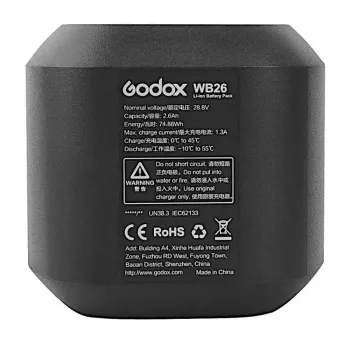 Batteria accessorio flash per fotocamera Godox WB26 litio-ioni 2600 mAh 28,8 V