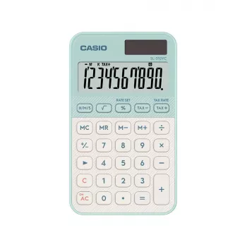 Calcolatrice tascabile CASIO SL-310YC tasca base 10 cifre batteria/solare verde chiaro