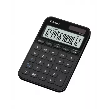 Calcolatrice da tavolo CASIO MS-20YC — modello base, batteria/solare, calcolo tasse e margine, nero