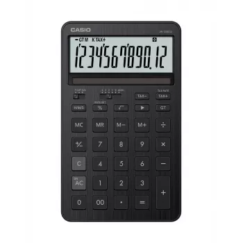 Calcolatrice da tavolo CASIO JW-200DQ – base, 12 cifre, funzioni tasse e margine, batteria/solare, nero
