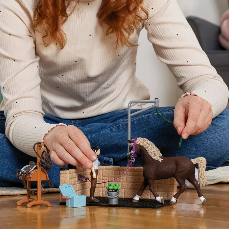 Animale Schleich HORSE CLUB lavatoio con Emily e Luna