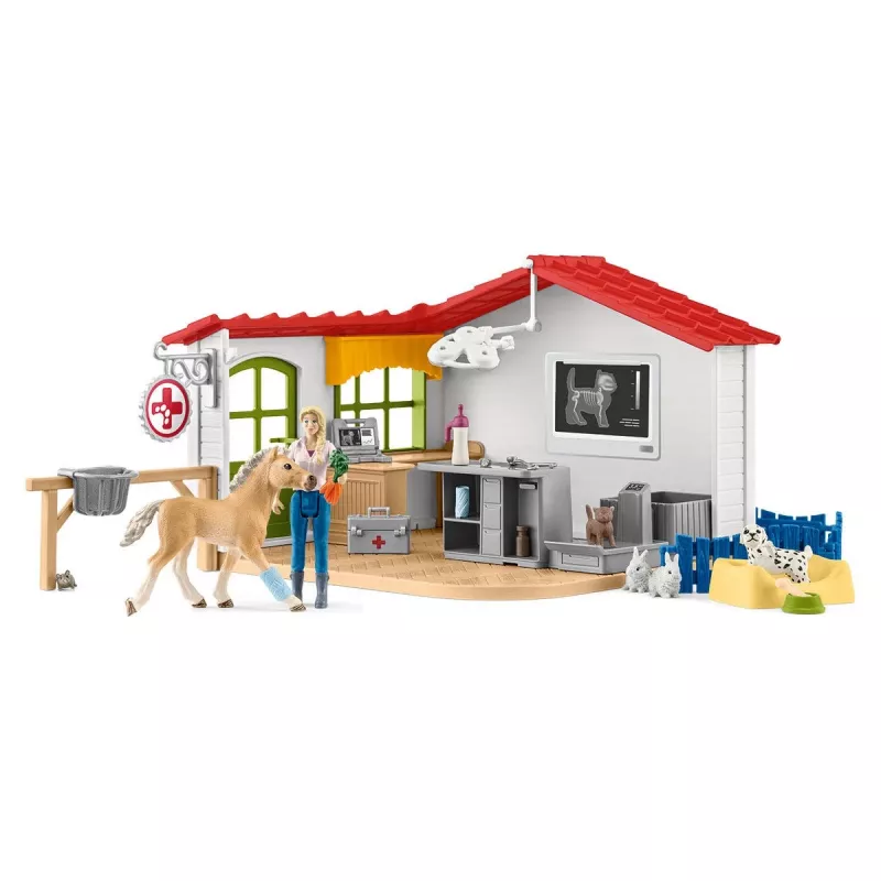 Ambulatorio veterinario con animali Schleich 42502