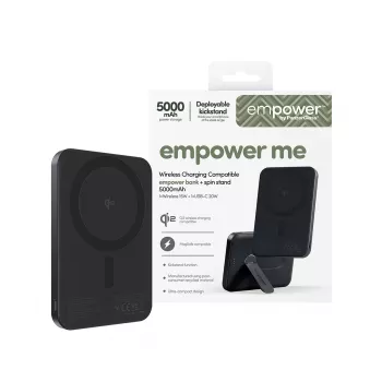 PanzerGlass empower™ by ® empower™ Bank con Spin Stand | 5000mAh | Space Black