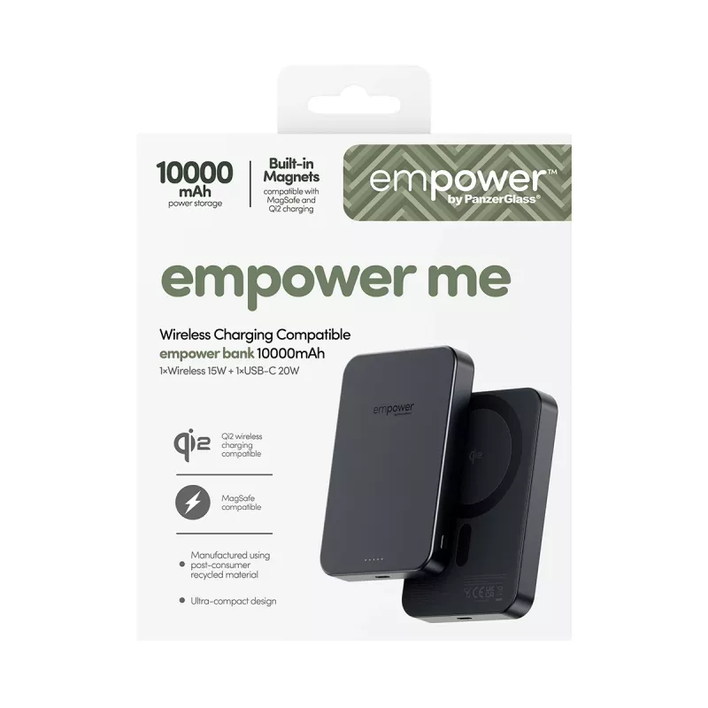 Powerbank portatile PanzerGlass empower™ 10000mAh Space Black, 0,245 kg