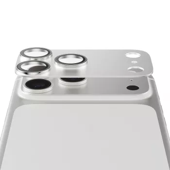 Protezione fotocamera PanzerGlass Fender per iPhone 17 Pro – argento, silicone, antigraffio e antiurto