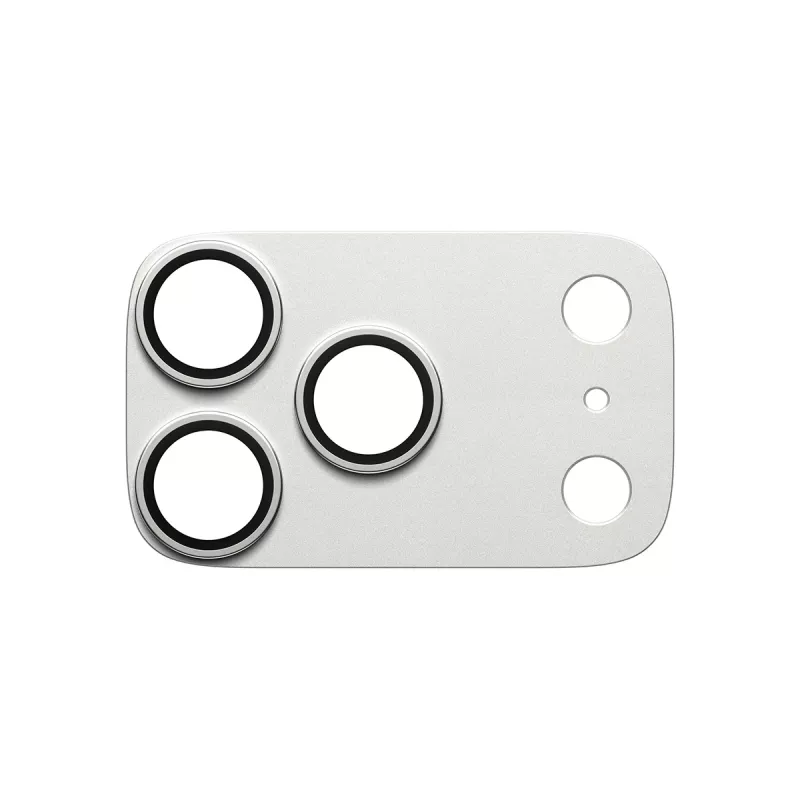 Protezione fotocamera PanzerGlass Fender per iPhone 17 Pro – argento, silicone, antigraffio e antiurto