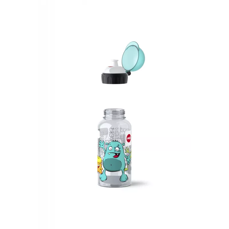 EMSA 518138 Kids Set Monster, borraccia da 0,4 l con porta pranzo, turchese