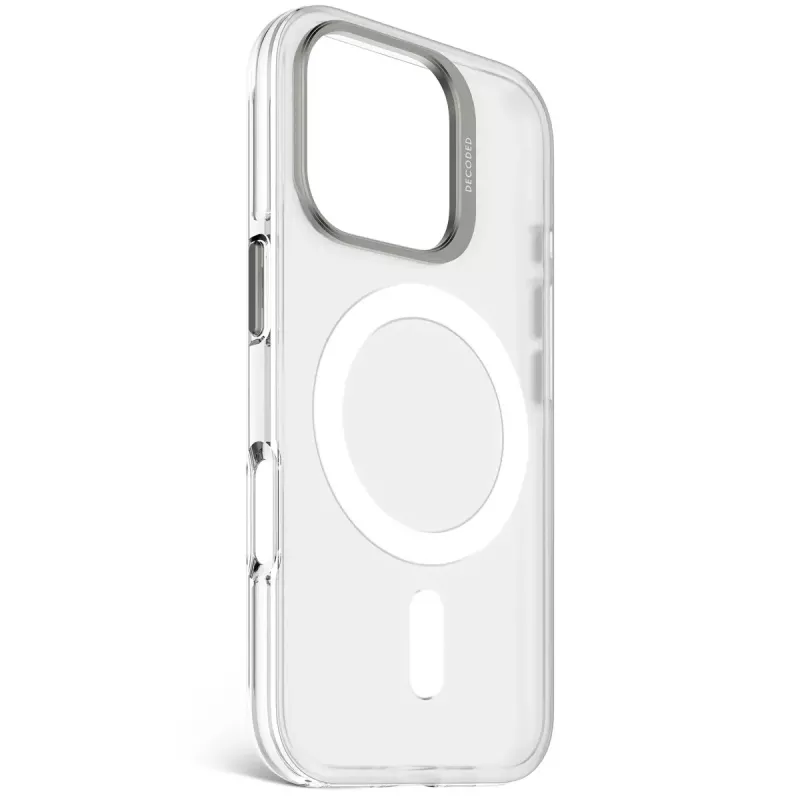 Custodia per cellulare Decoded Clear Case per iPhone 16 Pro, policarbonato, bianco trasparente, adatta per 6,3