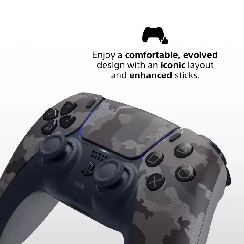 Gamepad Sony DualSense v3 Camouflage – Bluetooth/USB, PS5, batteria ricaricabile integrata, USB‑C, 160×106×66 mm