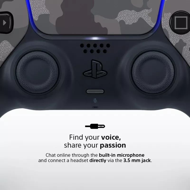 Gamepad Sony DualSense v3 Camouflage – Bluetooth/USB, PS5, batteria ricaricabile integrata, USB‑C, 160×106×66 mm