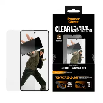 Protezione per schermo PanzerGlass per Samsung New Galaxy S2026 Ultra — pellicola PET ultra-wide, FASTFIT, trasparente