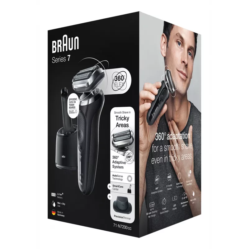 Braun Series 7 71-N7200cc rasoio a lamina trimmer nero