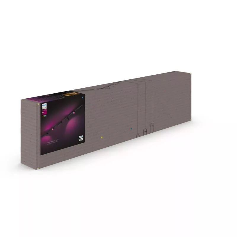 Faretto smart Philips Hue White and Colour Ambience Perifo Gerade Deckenbasis-Kit 4 Spots Bluetooth nero