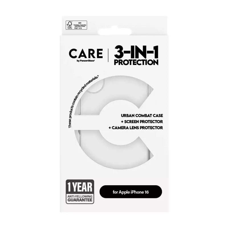 PanzerGlass ® | CARE by ® Flagship bundle 3-in-1 iPhone 16