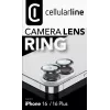 Cellularline anello lente fotocamera - iPhone 16/16 Plus vetro temperato per protezione fotocamera