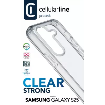 Cellularline Clear Protect - Galaxy S25 custodia rigida con bordi in gomma