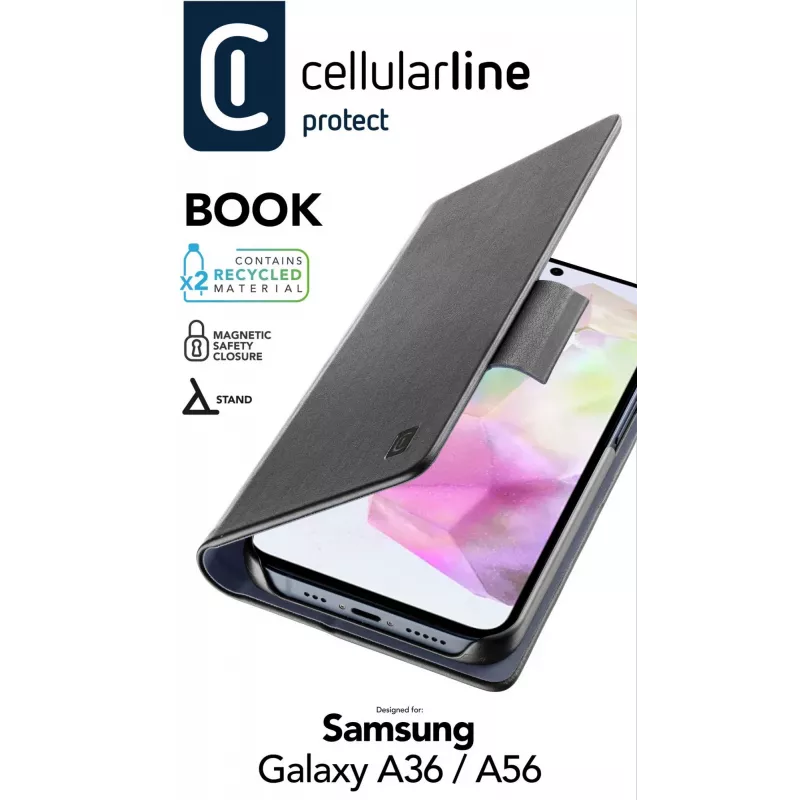 Cellularline Book - Galaxy A36/A56 custodia a libro con porta carte e chiusura magnetica