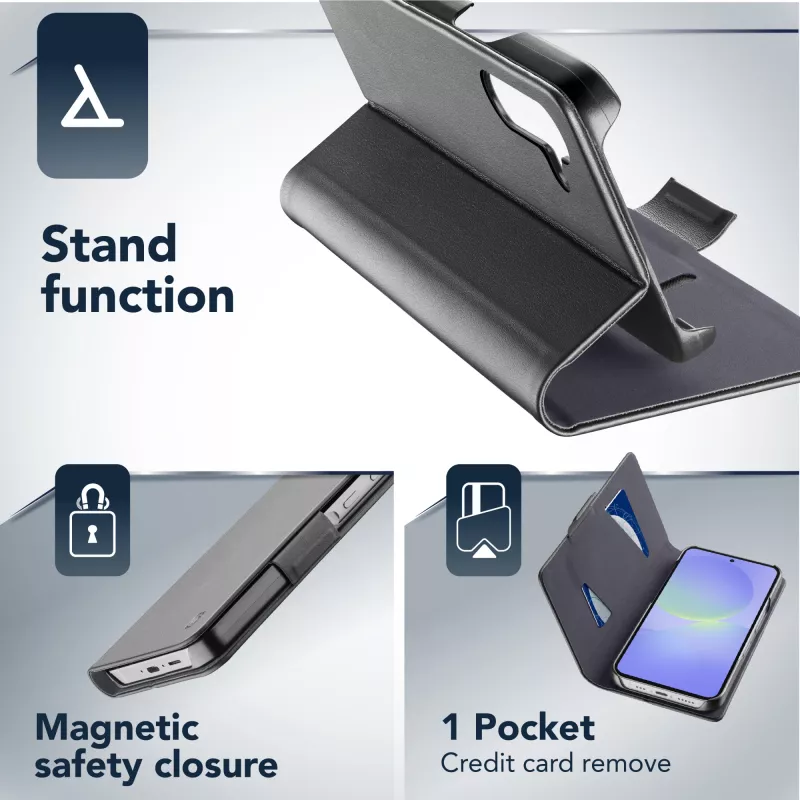 Cellularline Book - Galaxy A36/A56 custodia a libro con porta carte e chiusura magnetica