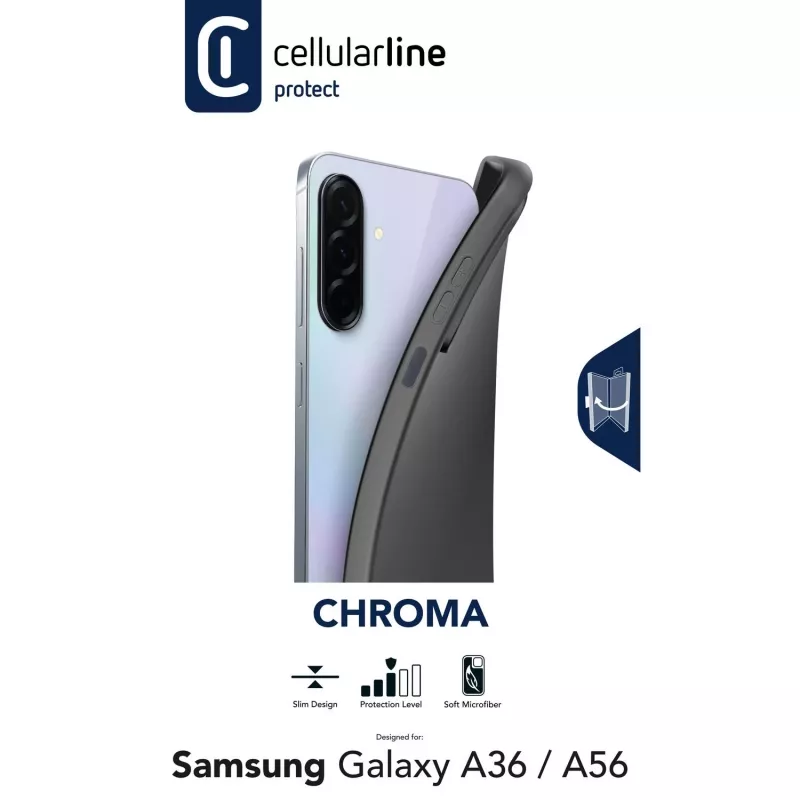 Cellularline Chroma – Galaxy A36/A56 custodia morbida in gomma colorata