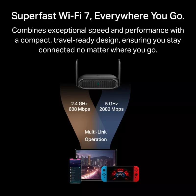 TP-Link BE3600 router wireless Wi-Fi 7 2.5 Gigabit Ethernet dual-band (2,4 GHz / 5 GHz) nero