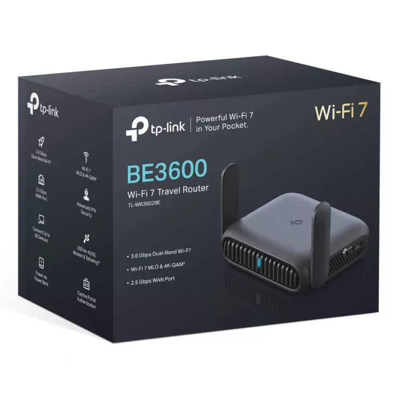 TP-Link BE3600 router wireless Wi-Fi 7 2.5 Gigabit Ethernet dual-band (2,4 GHz / 5 GHz) nero