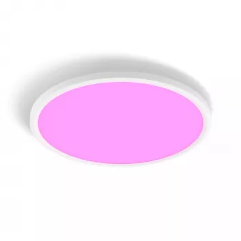 Plafoniera Philips Hue Devote sottile plafoniera M, rotonda LED 23W, bianca, Ø42,1 cm, utilizzo universale
