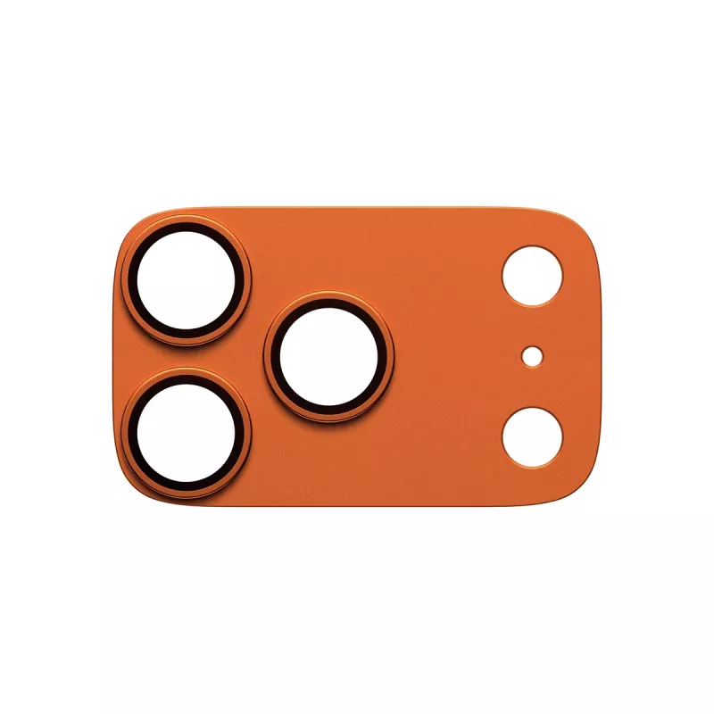Protezione fotocamera PanzerGlass Fender per iPhone 17 Pro — silicone, Cosmic Orange, antigraffio e antiurto