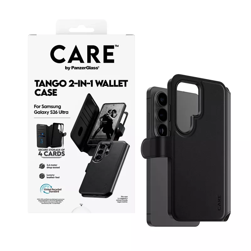PanzerGlass CARE™ by ® Tango custodia a portafoglio 2-in-1 con Qi Samsung Galaxy S26 Ultra