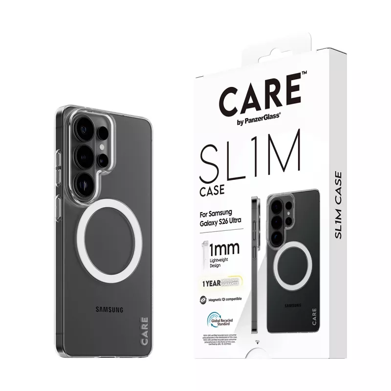 Custodia per cellulare PanzerGlass CARE™ SL1M trasparente con Qi per Samsung Galaxy S26 Ultra (6,9