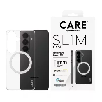 PanzerGlass CARE™ SL1M Custodia protettiva trasparente con Qi per Samsung Galaxy S26, compatibile con schermi fino a 16 cm (6,3