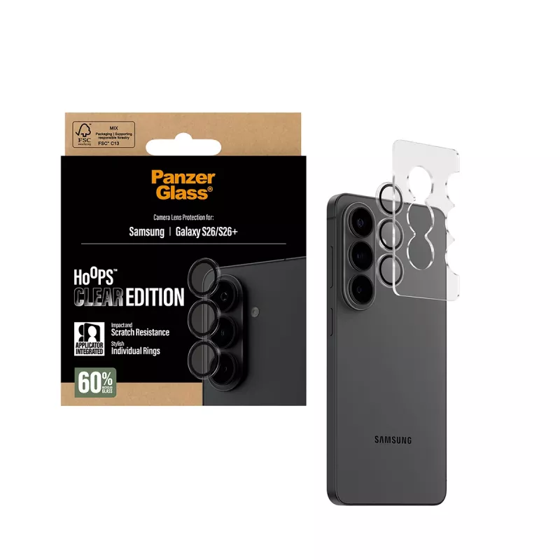 Protezione obiettivo fotocamera PanzerGlass Hoops trasparente per Samsung Galaxy S26 / S26+ (PG88885)