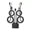 Switch KVM con cavi Lindy 2 porte HDMI 18G, USB Type-C, USB 2.0 e audio