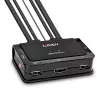 Lindy Switch KVM a 2 porte, HDMI 4K60, USB 2.0 e audio, cavo, nero