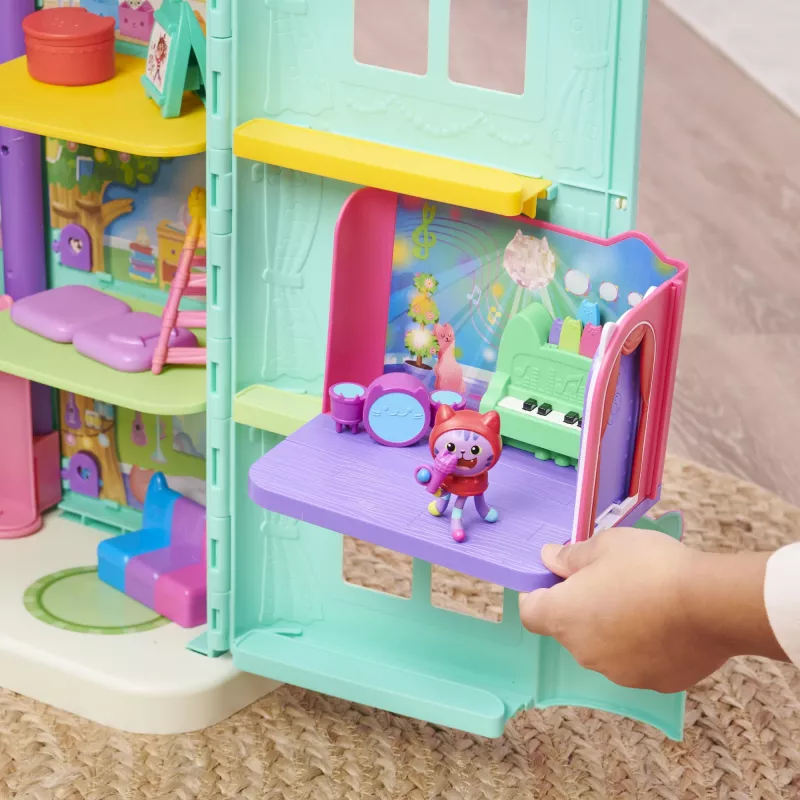 Gabbys Dollhouse, sala della musica Groovy con figura Daniel James Catnip, 2 accessori, 2 mobili e 2 consegne, giocattolo per bambini dai 3 anni