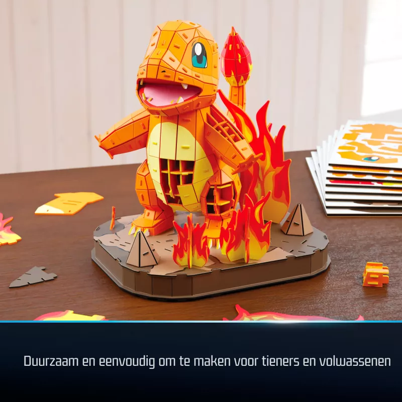 4D Build, kit di montaggio modello 3D Pokémon Charmander, figura Pokémon, Kanto First Partner Collection, decorazione da scrivania, 241 pezzi, dai 12 anni