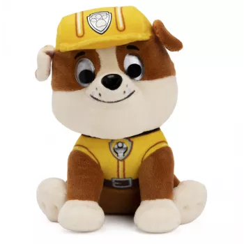 PAW Patrol GUND peluche ufficiale Rubble nella caratteristica uniforme da operaio edile, peluche per bambini da 1 anno, 15 cm