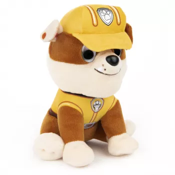 PAW Patrol GUND peluche ufficiale Rubble nella caratteristica uniforme da operaio edile, peluche per bambini da 1 anno, 15 cm
