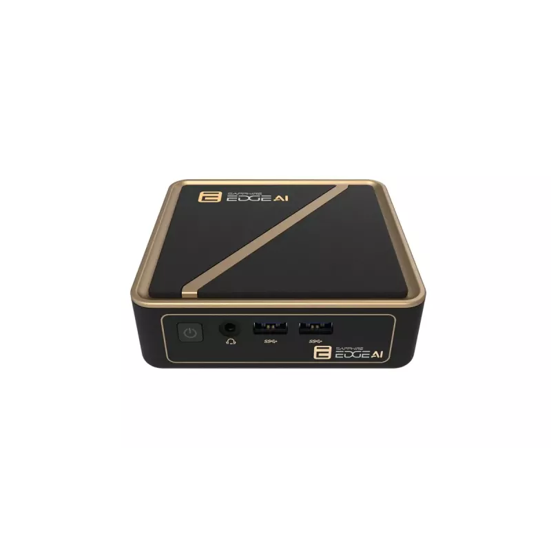 Mini-PC barebone Sapphire EDGE AI 340 con supporto memoria DDR5 e uscita HDMI