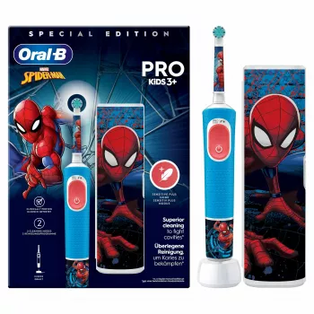 Oral-B Vitality Pro Kids Spiderman spazzolino elettrico per bambini blu, rosso
