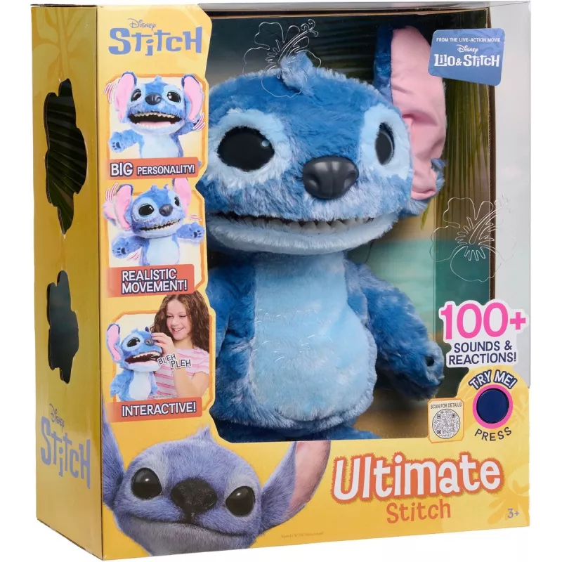 Just Play Disney Stitch - Ultimate Stitch, figura, 3 anno/i, interattivo, con suono, AA, batterie incluse