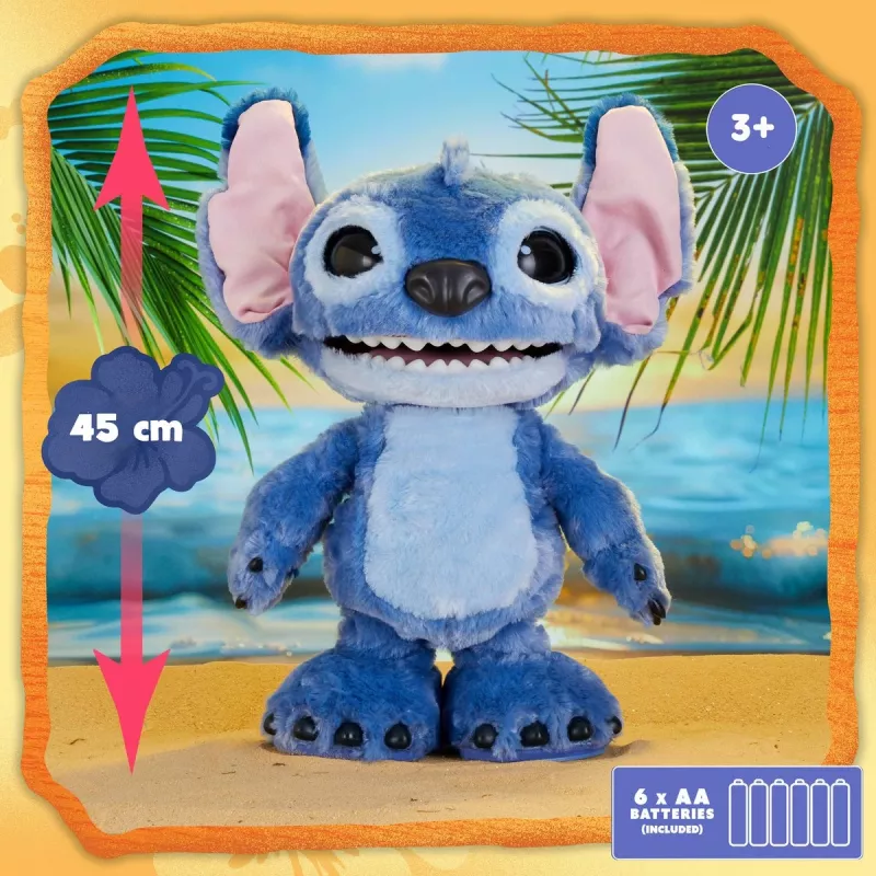 Just Play Disney Stitch - Ultimate Stitch, figura, 3 anno/i, interattivo, con suono, AA, batterie incluse