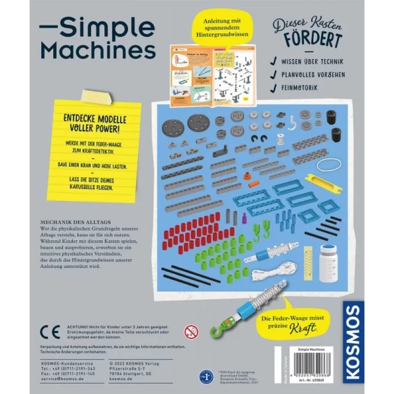 Kosmos Simple Machines, kit sperimentale, fisica, 8 anni, multicolore